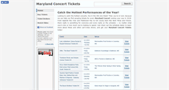 Desktop Screenshot of marylandconcerttickets.com