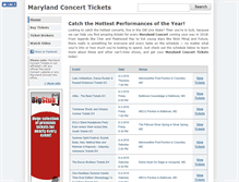 Tablet Screenshot of marylandconcerttickets.com